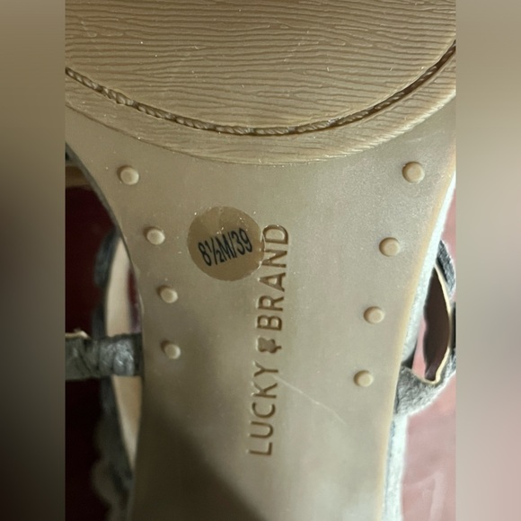 Lucky Brand LP Lameer Gray & Tan Platform Sandals, Size 8.5M - Picture 8 of 13